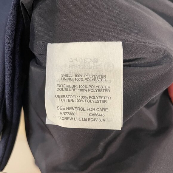 New J.Crew Collarless Double-Breasted Crepe Blazer Navy Blue 2 $298 - Picture 8 of 9